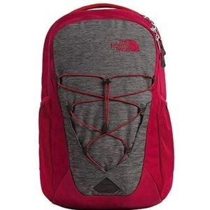 The North Face Jester Backpack In Tnf Dark Grey Heather/cardinal Red